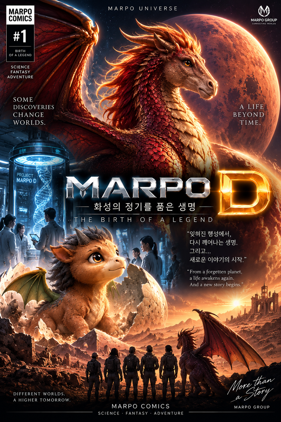 MARPO D · 화성의 정기를 품은 생명 · 만화 공식 포스터